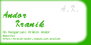 andor kranik business card