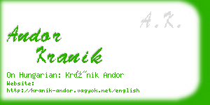 andor kranik business card